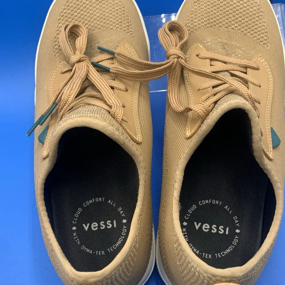 Vessi Weekend Classic Brown Knit Comfort Sneakers Men's Size 9 (Women's 10) - Picture 2 of 9